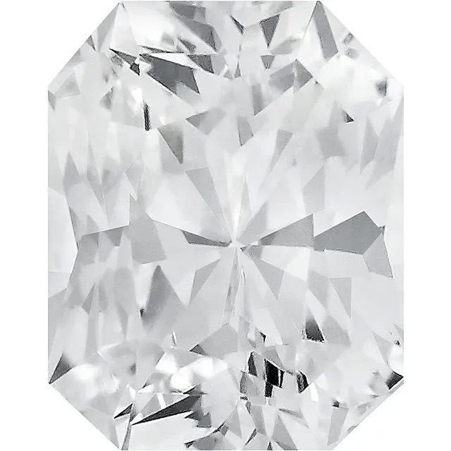lab created radiant white sapphire gemstone
